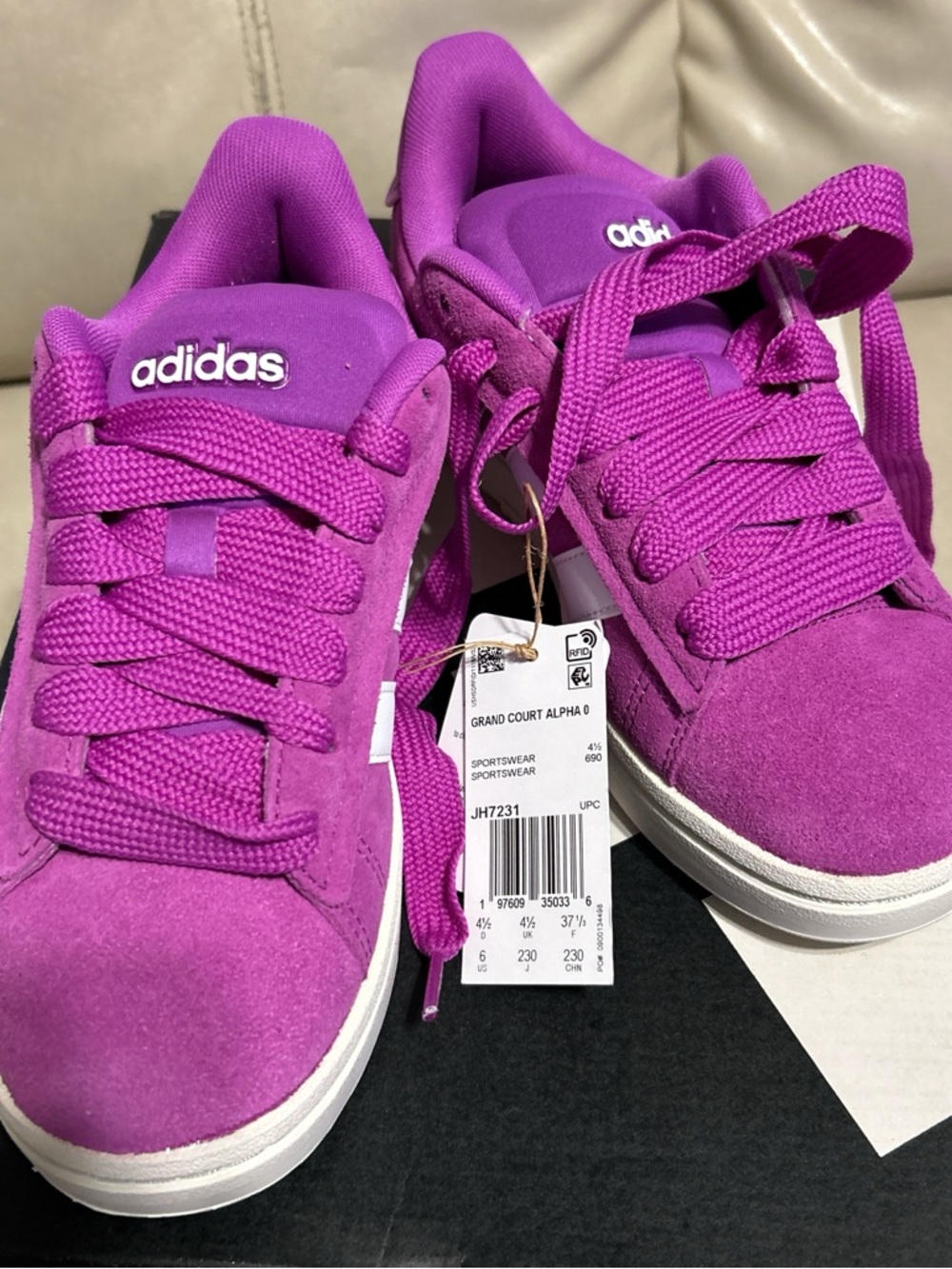adidas Women's Suede Sneakers in Bright Purple with White Sole